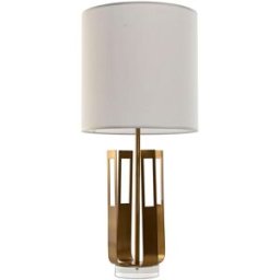 Bordslampa Home ESPRIT Vit Gyllene Järn 50 W 220 V 35 x 35 x 78 cm