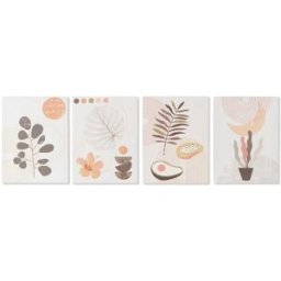 Kanvas DKD Home Decor Kanvas Trä MDF 30 x 1,8 x 40 cm (4 Delar)