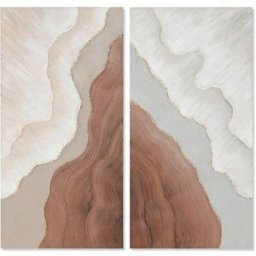 Kanvas Home ESPRIT Vit Brun Abstrakt Skandinavisk 50 x 3 x 100 cm (2 antal)