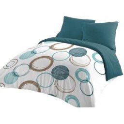 Täckslagsset HOME LINGE PASSION Vit Grön 240 x 260 cm Cirklar