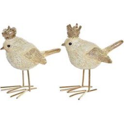 Julgranskula DKD Home Decor Harts Madár (11 x 5 x 9,5 cm) (2 antal)