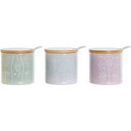 Sockerströare DKD Home Decor Blå Grön Lila Bambu Dolomite 7,5 x 7,5 x 7,5 cm (3 antal)