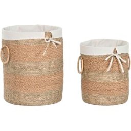 Korg - set Home ESPRIT Kräm Naturell Sjögräs (2 Delar)