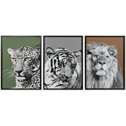 Tavla DKD Home Decor Glas polystyren 67 x 3 x 93 cm (3 Delar)