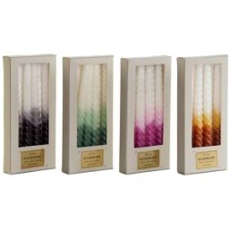 Set med levande ljus DKD Home Decor Dvobarvna 2 x 2 x 25 cm 2 x 2 x 20 cm 4 Delar (4 antal)