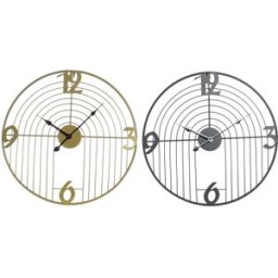 Väggklocka DKD Home Decor Svart Gyllene Metall Modern 45 x 3 x 45 cm (2 antal)