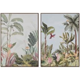 Kanvas Home ESPRIT Grön Tropiskt 100 x 4 x 140 cm (2 antal)