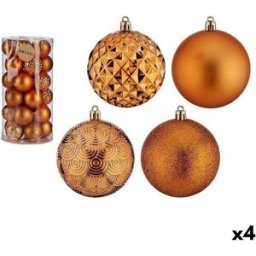 Uppsättning av julkulor Krist+ Orange PVC 8 cm (4 antal)