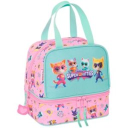 Lunchlåda SuperKitties Rosa Turkos 20 x 20 x 15 cm