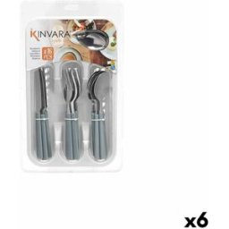 Bestickset Kinvara Grå Silvrig Rostfritt stål Plast 22,5 x 37,5 x 4,5 cm (6 antal)