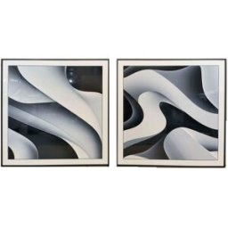 Tavla Home ESPRIT Aluminium Trä MDF 80 x 3,5 x 80 cm