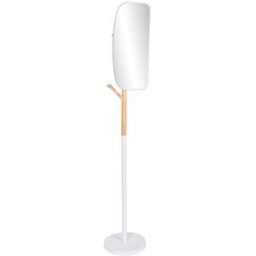 Hattställ Home ESPRIT Vit Naturell Trä Metall Scandi 33 x 33 x 185 cm