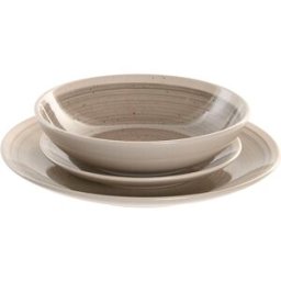 Matservis Home ESPRIT Beige Grå Stengods 18 Delar