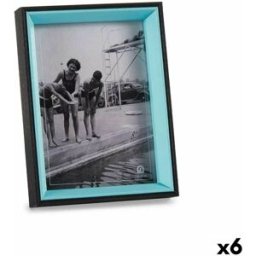 Fotoram Gift Decor Blå Svart Glas Trä MDF (6 antal)