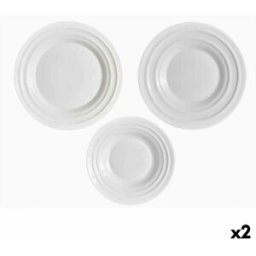 Servissats Vivalto Vit Opalinglas (2 antal)