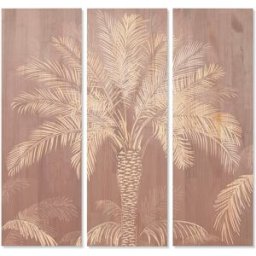 Tavla Home ESPRIT Brun Palmer Kolonial 40 X 3,6 X 120 CM (3 Delar)