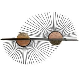 Bokhylla Home ESPRIT Svart Naturell Metall Trä MDF 70 x 12 x 51 cm Vägg
