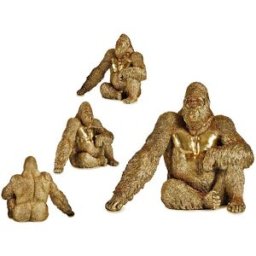 Prydnadsfigur Gift Decor Gyllene Gorilla 36 x 50 x 62 cm