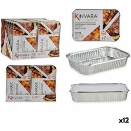Set med matbrickor Kinvara Silvrig Aluminium 21 x 6 x 30,5 cm 12 antal