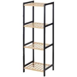 Badrumshyllor Berilo Svart Naturell 35 x 30 x 100 cm 35,2 x 100,2 x 30,2 cm