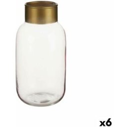 Vas Gift Decor Rosa Gyllene Glas 11,5 x 24 x 11,5 cm (6 antal)