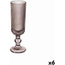 Champagneglas Vivalto Grå Rosa Glas 160 ml Ränder (6 antal)