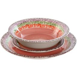 Matservis Home ESPRIT Rosa Stengods 27 x 27 x 2 cm 18 Delar