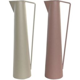 Vas DKD Home Decor 15 x 11 x 45 cm Beige Rosa Järn (2 antal)