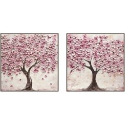 Kanvas Home ESPRIT Beige Rosa Mörkbrun Romantisk 103 x 4,5 x 103 cm (2 antal)