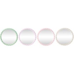 Väggspegel Home ESPRIT Vit Grön Rosa Lila 44 x 3 x 44 cm (4 antal)