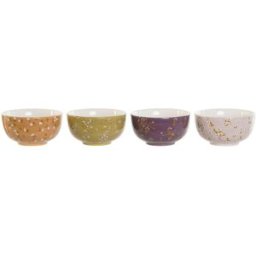 Skål DKD Home Decor Grön Rosa Senap Lila Dolomite Shabby Chic 600 ml 14 x 14 x 7 cm (4 antal)