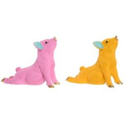 Prydnadsfigur Home ESPRIT Gul Grön Rosa Gyllene Gris 30,5 X 15 X 25 CM (2 antal)