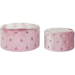 Fotpall DKD Home Decor Rosa Velvet Trä MDF Glam (2 pcs)