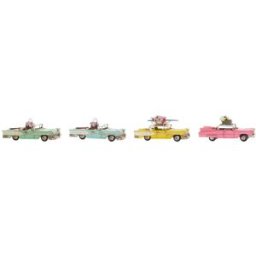 Prydnadsfigur DKD Home Decor Gul Blå Grön Rosa Bil Vintage 25,8 x 10,5 x 9,5 cm (4 antal) (4 Delar)