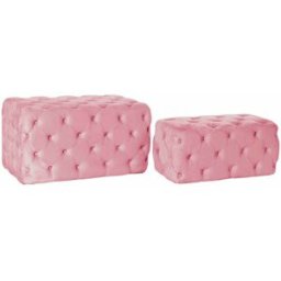 Sittpall DKD Home Decor Rosa Polyester Sammet Trä MDF (88 x 53 x 47,76 cm)