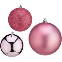 Julgranskula Krist+ Rosa Plast Ø 10 cm 6 antal