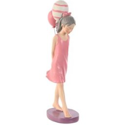 Prydnadsfigur Home ESPRIT Rosa Malva-färg chica 7 x 11 x 27 cm