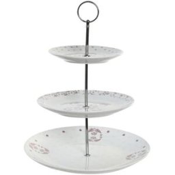 Fruktskål DKD Home Decor 27 x 27 x 34 cm Porslin Rosa Metall Vit