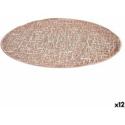 Bordsunderlägg Kinvara Rosa Plast Ø 38 cm (12 antal)