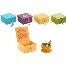 Gåvoset Home ESPRIT Gul Blå Grön Rosa 12 x 12 x 7 cm (4 antal)