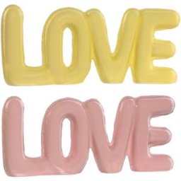 Prydnadsfigur Home ESPRIT LOVE Gul Rosa Barn 24 X 2,5 X 10 cm (2 antal)