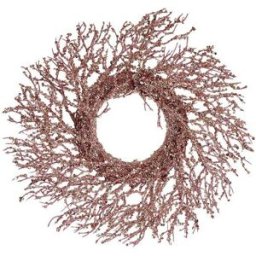 Julkrans Krist+ Rosa Gyllene Plast Gren 50 x 10 x 50 cm