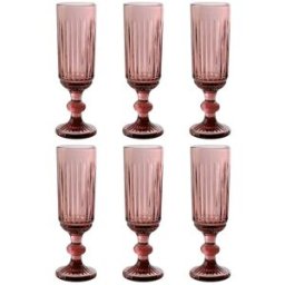Glasset Home ESPRIT Rosa Glas 6 x 6 x 18,4 cm (6 antal)