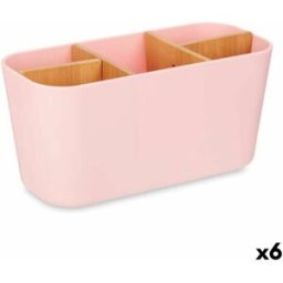 Tandborsthållare Berilo Rosa Bambu polypropen 21 x 10 x 9 cm (6 antal)