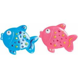Badrumsmatta DKD Home Decor 13 x 1 x 10,5 cm Blå Rosa Barn PVC Fisk (2 antal)