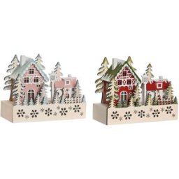 Julgranskula DKD Home Decor Röd Rosa 21 x 9,5 x 19 cm (2 antal)