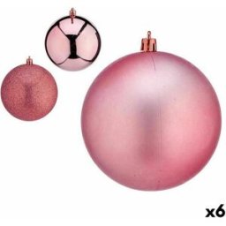 Uppsättning av julkulor Krist+ Rosa Plast (6 antal)