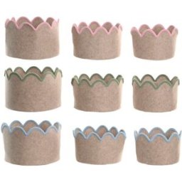 Korg - set Home ESPRIT Blå Grön Beige Rosa Barn 30 x 30 x 20 cm (3 Delar) (3 antal)