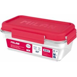 Hermetisk matlåda Milan 1,2 L Rosa Transparent Plast Rektangulär