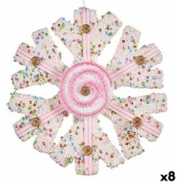 Julgranskula Krist+ Vit Rosa Snöflingor 17 x 6 x 17 cm (8 antal)